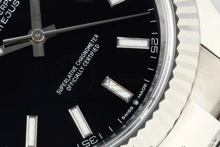 0128 Youthful DateJust 41 126334 NTF 1:1 Best Edition 904L Steel Black Stick Dial on Oyster Bracelet VR 2286